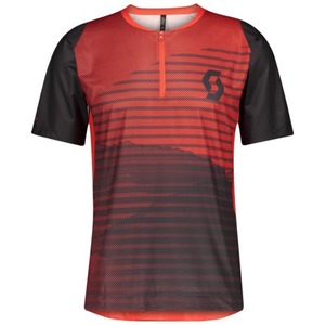 Scott Shirt M's Trail Vertic Zip s/sl dark grey/ fiery red 2021 Dres